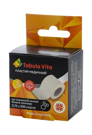 Пластир 3,75смх500см тканинна основа білий Tabula Vita (Табула Віта)