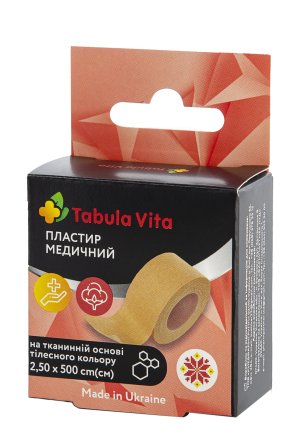 Пластир 2,50смх500см тканинна основа тілесний Tabula Vita (Табула Віта)