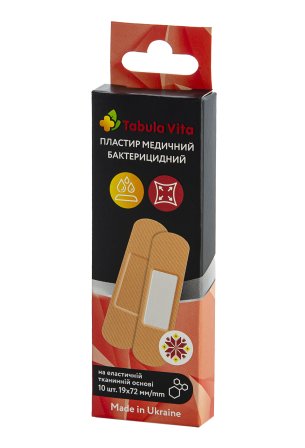 Пластир бактерицидний 19x72мм еластичний тканинний №10 Tabula Vita (Табула Віта)