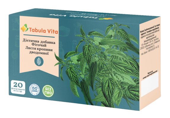 Фіточай кропива дводомна №20 фільтр-пакети Tabula Vita (Табула Віта)