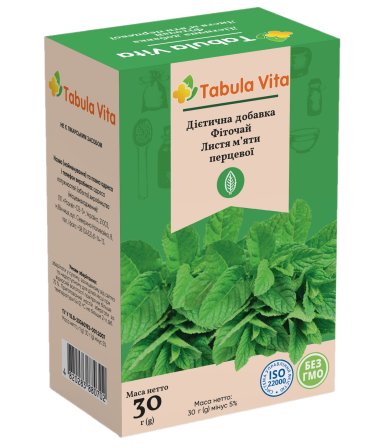 Фіточай м'яти листя 30г Tabula Vita (Табула Віта)