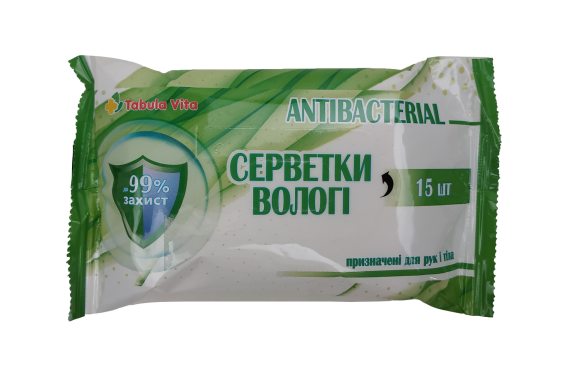 Серветки вологі антибактеріальні №15 Tabula Vita (Табула Віта)