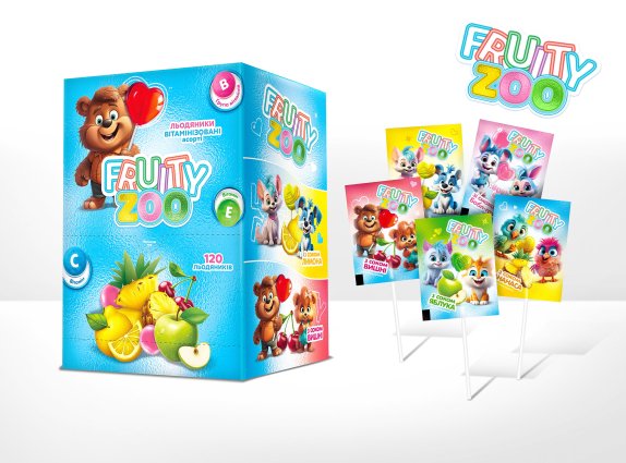Льодяники Fruity Zoo Табула Віта з вітамінами №120 асорті