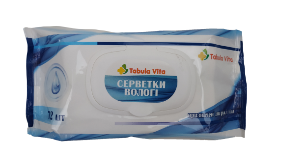 Серветки вологі №72 з клапаном Tabula Vita (Табула Віта)