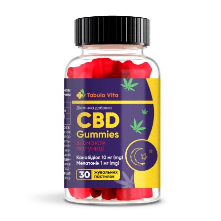 Желейки CBD Табула Віта з мелатоніном та смаком полуниці, жувальні пастилки №30